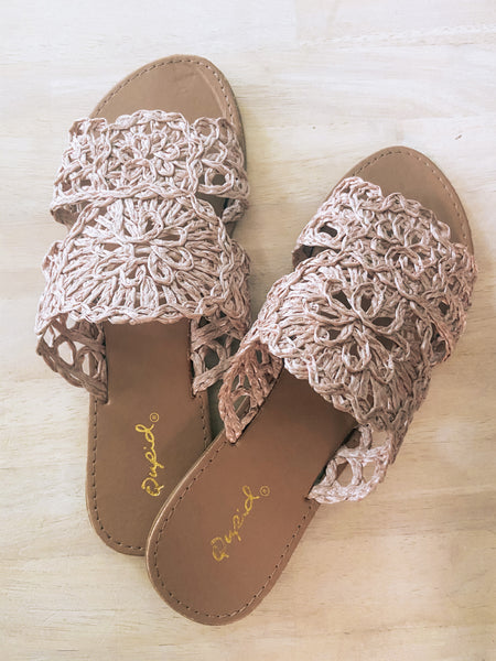 Blush Crochet Sandals