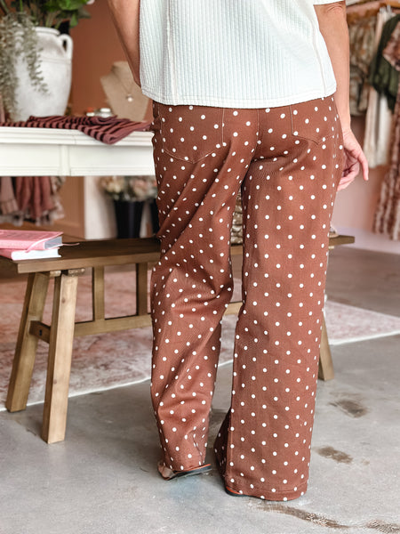 Cocoa Dot Wide Leg Jeans