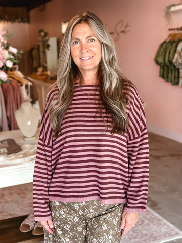Berry Sweet Striped Sweater
