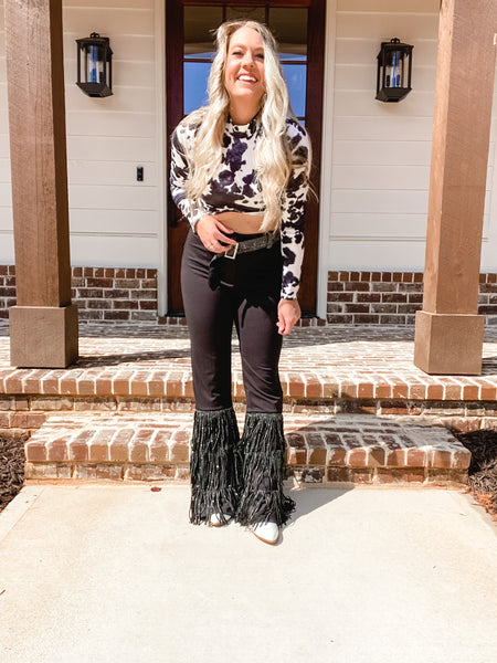 Rhinestone Fringe ChaCha Pants