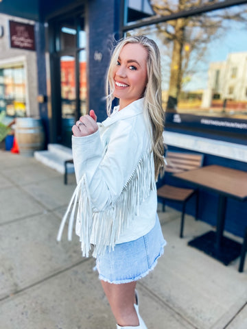 White Fringe Jacket