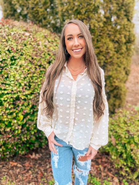 Dotted Woven Blouse