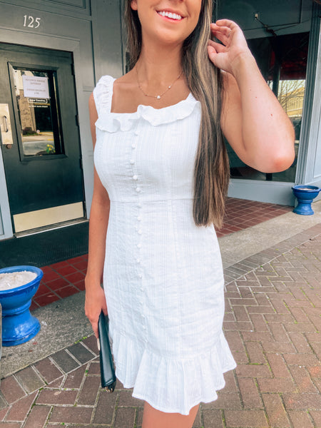 Bentley Button Down White Dresss