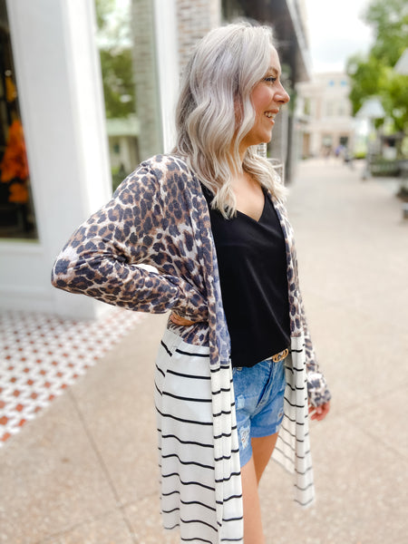 Leopard & Stripe Cardigan