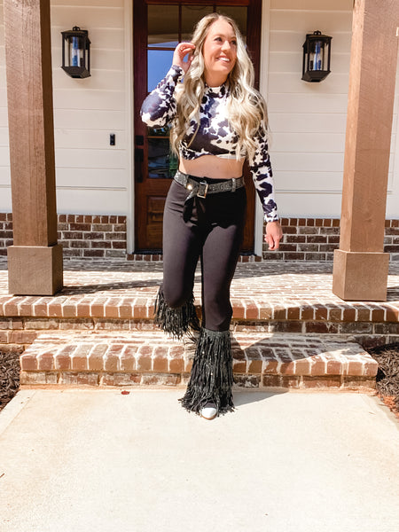 Rhinestone Fringe ChaCha Pants