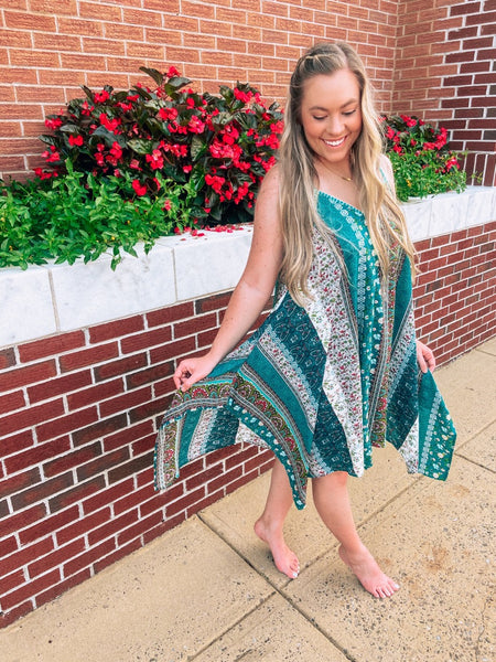 Teal Boho Dress