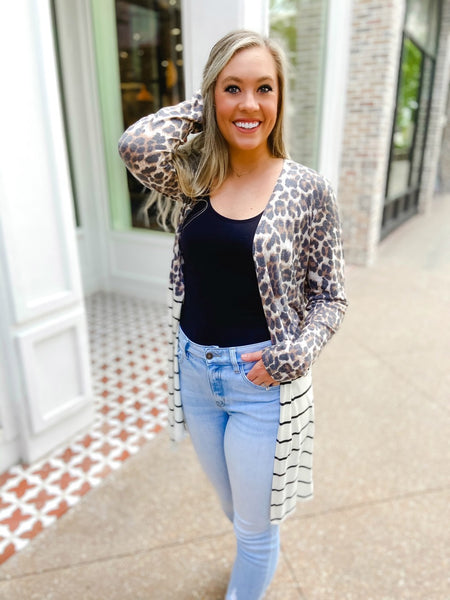 Leopard & Stripe Cardigan