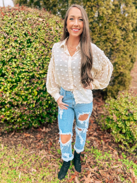 Dotted Woven Blouse