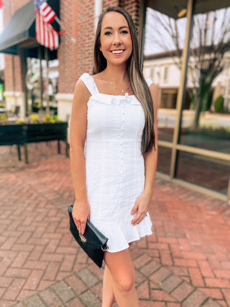 Bentley Button Down White Dresss