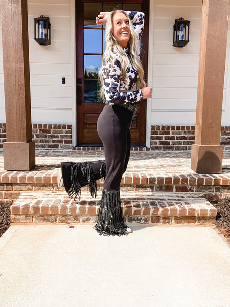 Rhinestone Fringe ChaCha Pants