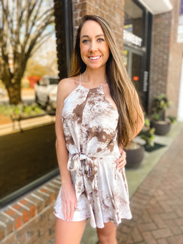 Tan Tie Dye Playsuit
