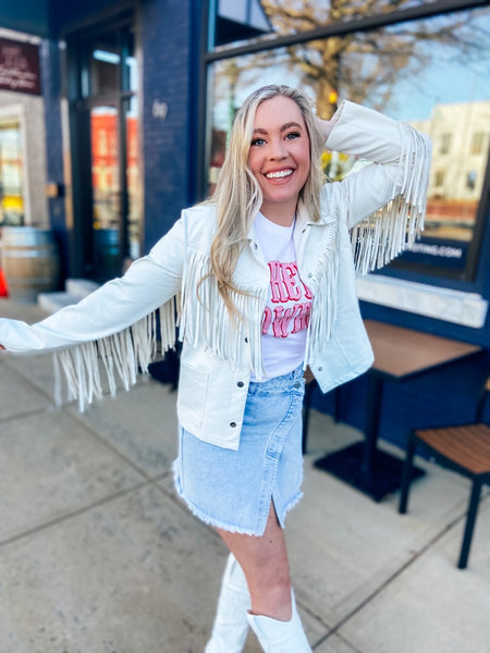 White Fringe Jacket