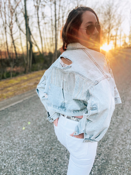 Rhinestone Denim Jacket