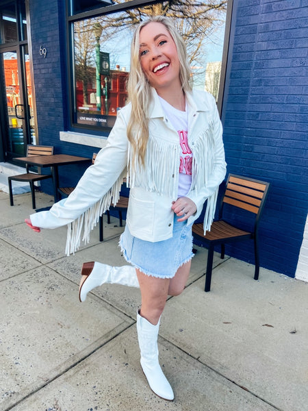 White Fringe Jacket