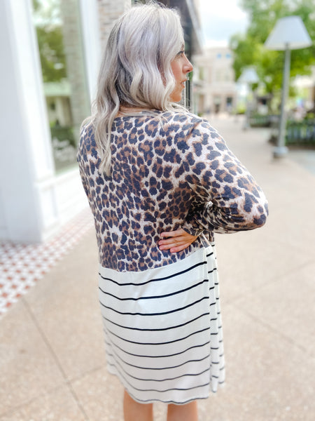 Leopard & Stripe Cardigan