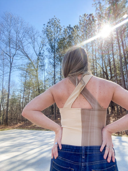 Twisted Two-Toned Bodysuit