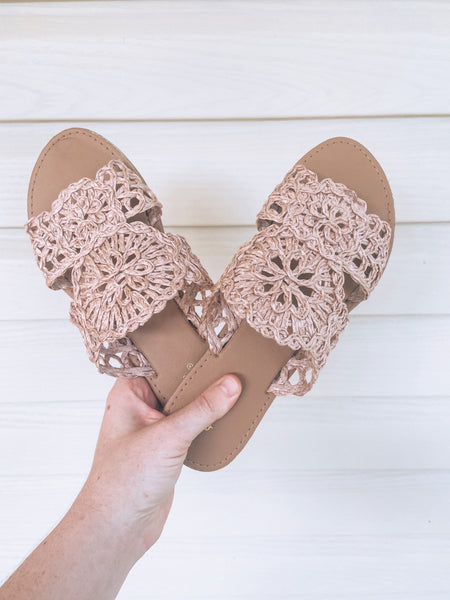 Blush Crochet Sandals