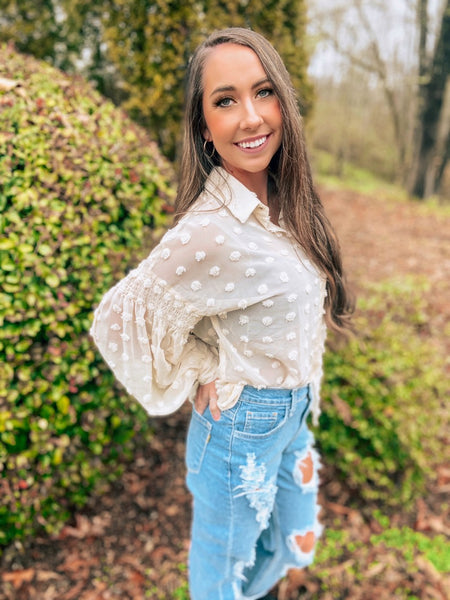 Dotted Woven Blouse