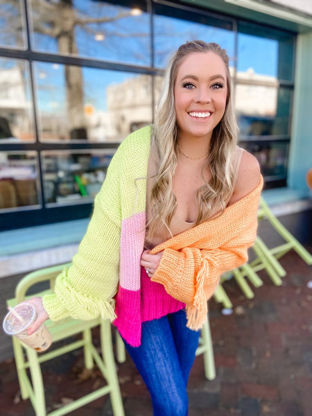 Color Block Cardigan