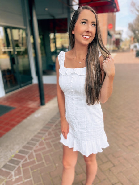 Bentley Button Down White Dresss