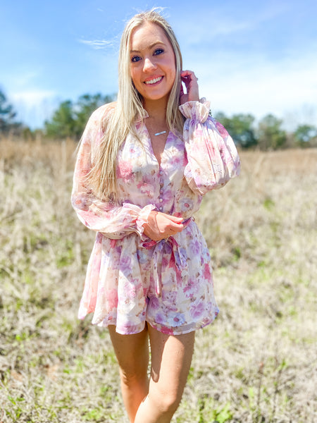 Floral Chiffon Print Romper