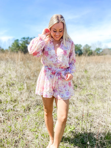 Floral Chiffon Print Romper