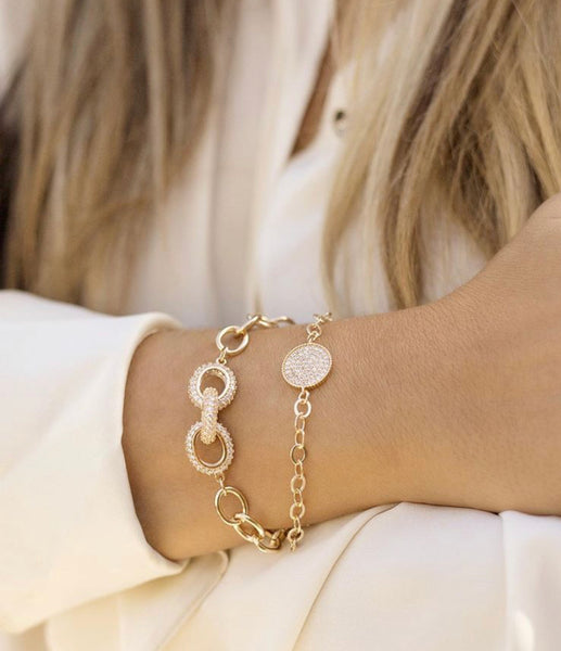 Mixed Crystal Disc Bracelet Set