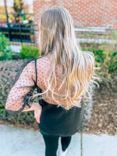 Polka Dot Puff Blouse