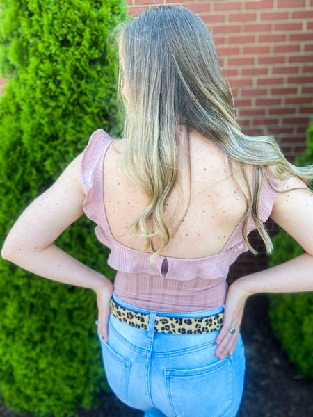 Mauve Ruffled Bodysuit
