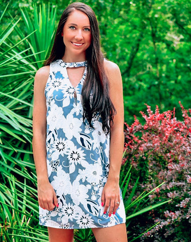 Blue & White Floral Dress